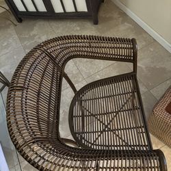 Tropical Rattan-Style High Bar Chair – Elegant & Sturdy Design