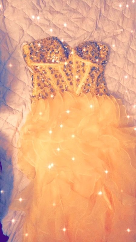 Beautiful yellow sweetheart ball gown