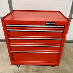 Husky 27 in. W x 18 in. D 5-Drawer Red Rolling Tool Cabinet