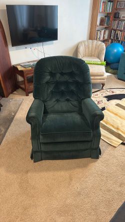 Dark green recliner