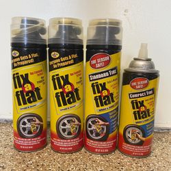 FIX-A-FLAT INFLATOR & SEALER 16 OZ CANS – QTY 3 BRAND NEW CANS + FREE CAN OF COMPACT TIRE FIX-A-FLAT