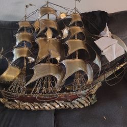 brass sculpture  sail boat