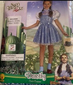 New Wizard of Oz Dorothy girls child size 4/6 sequined dress and hair ties costume