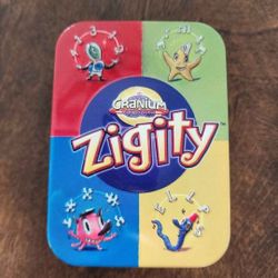 Cranium Zigity Card game in metal tub