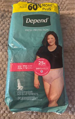 New Women’s Depend Fresh Protection Adult Incontinence Underwear Diaper Disposable XXL 22 Count