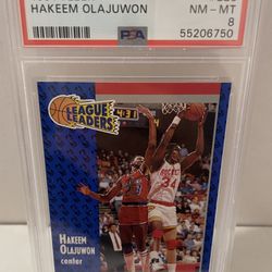 1991 Fleer #223 Hakeem Olajuwon Rockets HOF PSA 8 $15