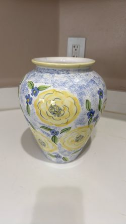 Yellow and blue vase