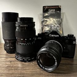 Canon A-1 with 3 lenses & manual