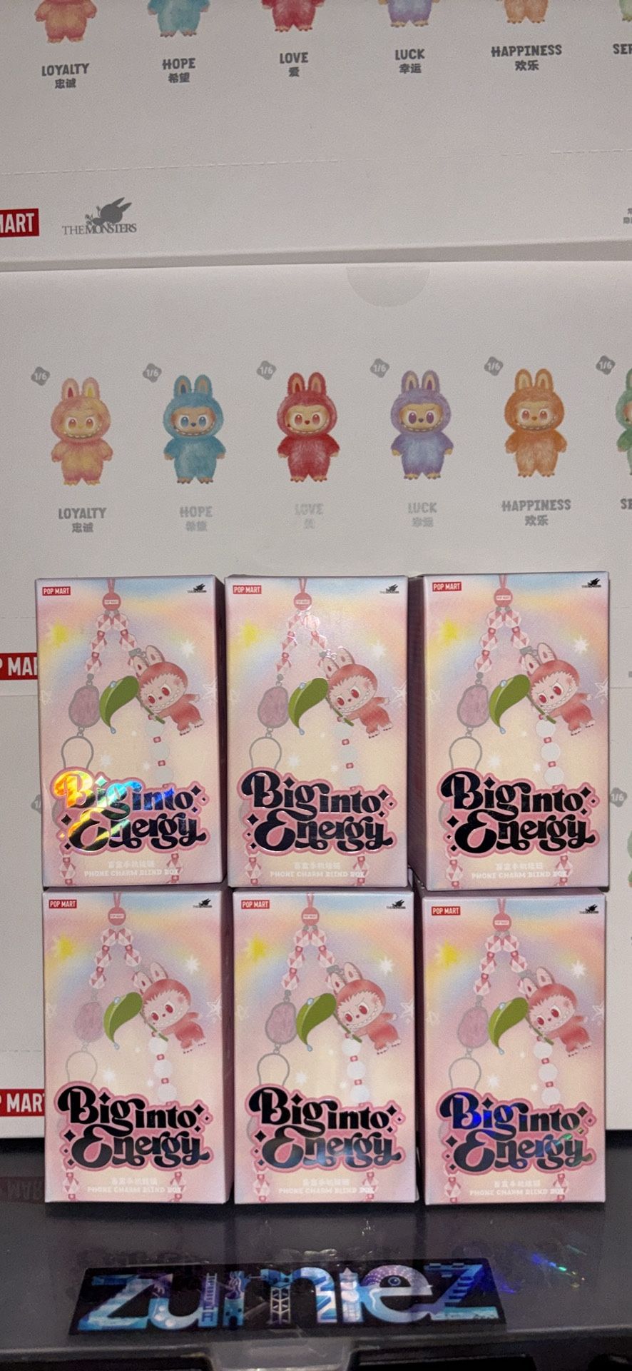 labubu big into energy phone charms