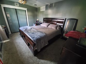 King size bed frame with storage