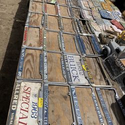 Vintage license plate frames 