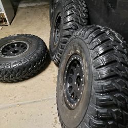 METHOD UTV BEADLOCKS WHEELS BOLT PATTERN 4X110  DRY TIRES  