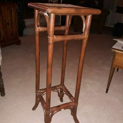  The Bombay Company.   Tall Bamboo Woven Plant Stand Table