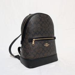 New Authentic Coach Kenley Backpack Signature Canvas & Leather (Brown/Black)