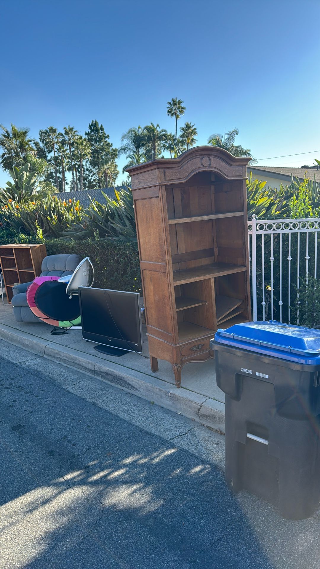 Free On Curb Desk Armoire Twin Bed Frames Portable Toilet  Working TV 