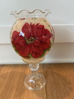 Glass Christmas candle holder 