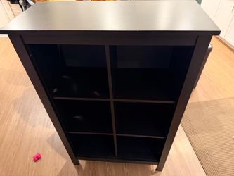 Black Wood Cube Storage Bookcase