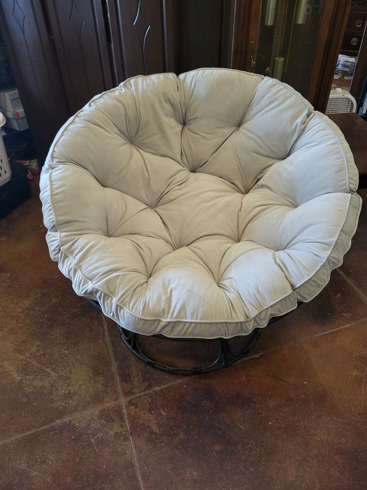 Oversized Papasan Chair Light Gray