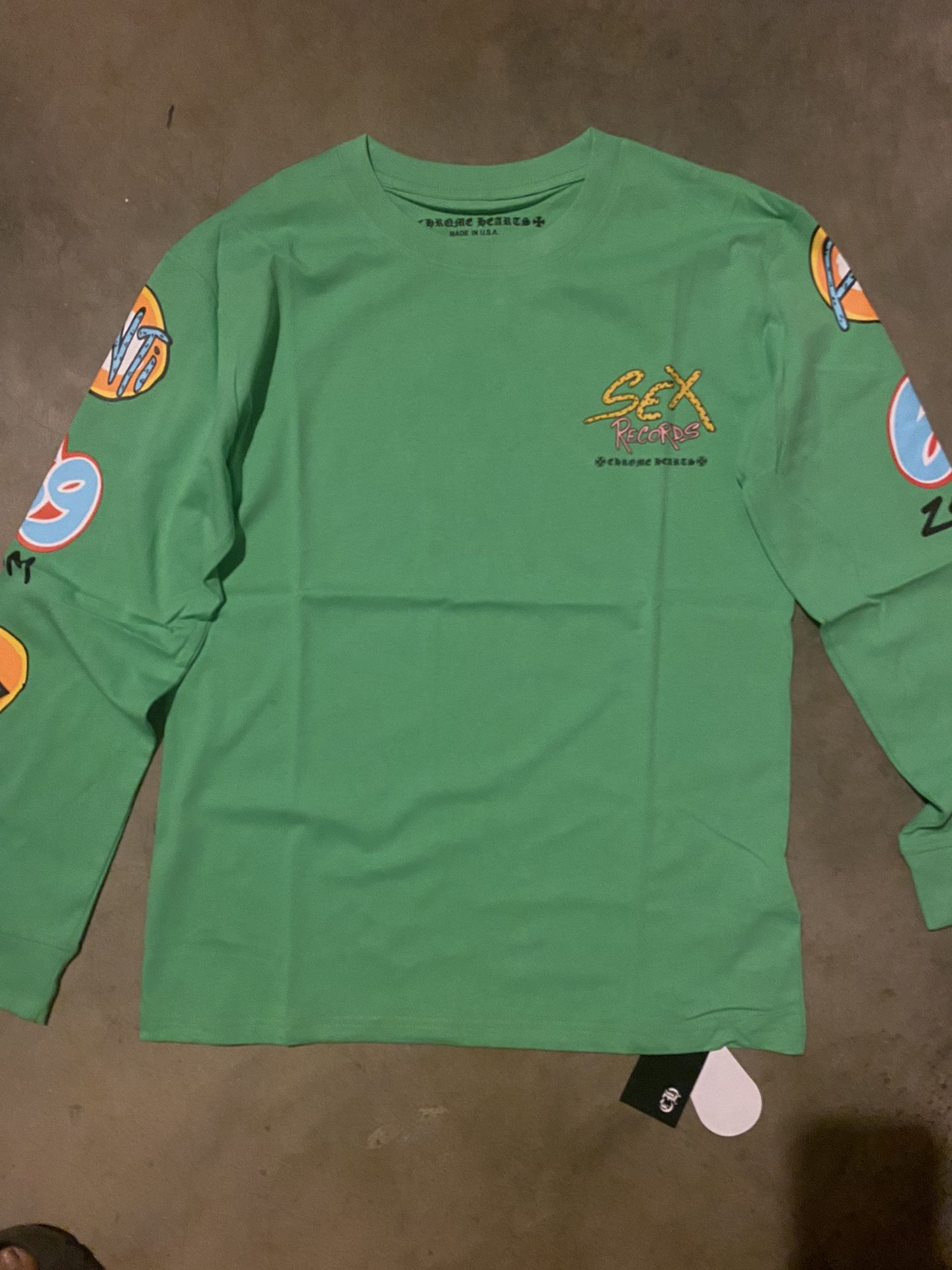 Green Long Sleeve Chrome Heart Shirt