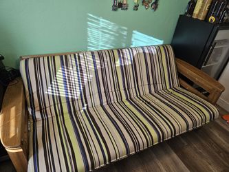 Futon fold out queen size bed couch sofa solid wood