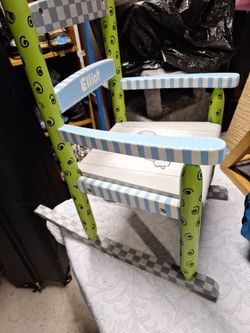 Hand painted toddlers rocking chair