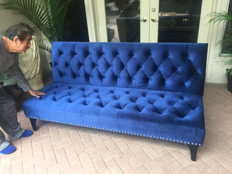 New Blue velvet futon only $ 299