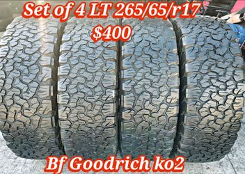 Set of 4 bf Goodrich ko2 LT 265/65/r17 ‼️ free instalation and balance ‼️
