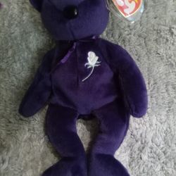 Princess DIANIA Ty Beanie Baby Purple With A CAPE