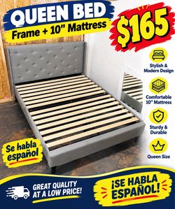 New in box Queen bed frame mattress not included