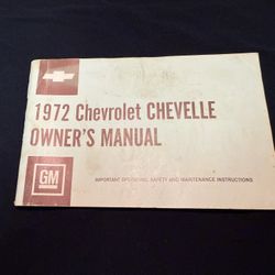 1972 Chevrolet Chevelle Owners Manual Oem Original