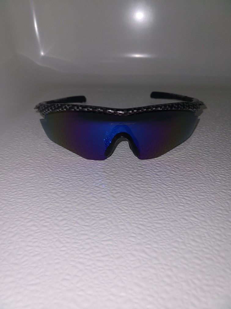 Oakley M2 Frame—Men's Polarized Sunglasses. OO9212-13. Carbon Fiber/Ice Iridium.