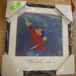 Disney Fantasia 1940 Sorcerer Mickey Limited Edition Sericel Framed Art 1998 COA.