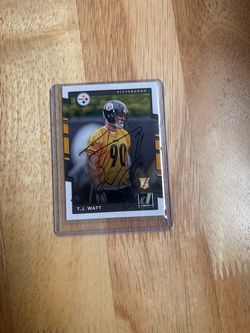 TJ Watt autographed rookie card. Panini