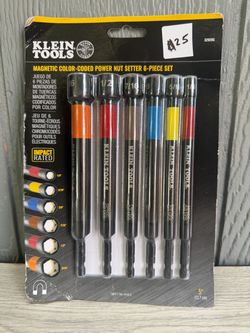 Klein Tools Magnetic Color-Coded Power Nut Setter 6- Piece Set