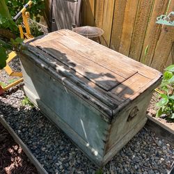 Wooden chest tool box vintage