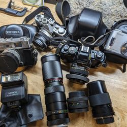 Vintage cameras and accessories 
