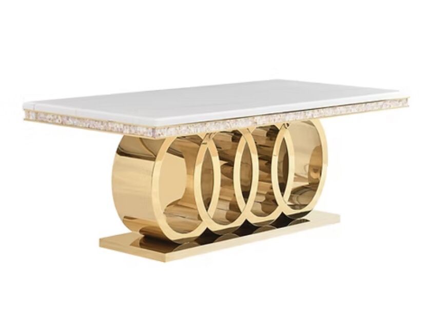 Gold And White Dining Table