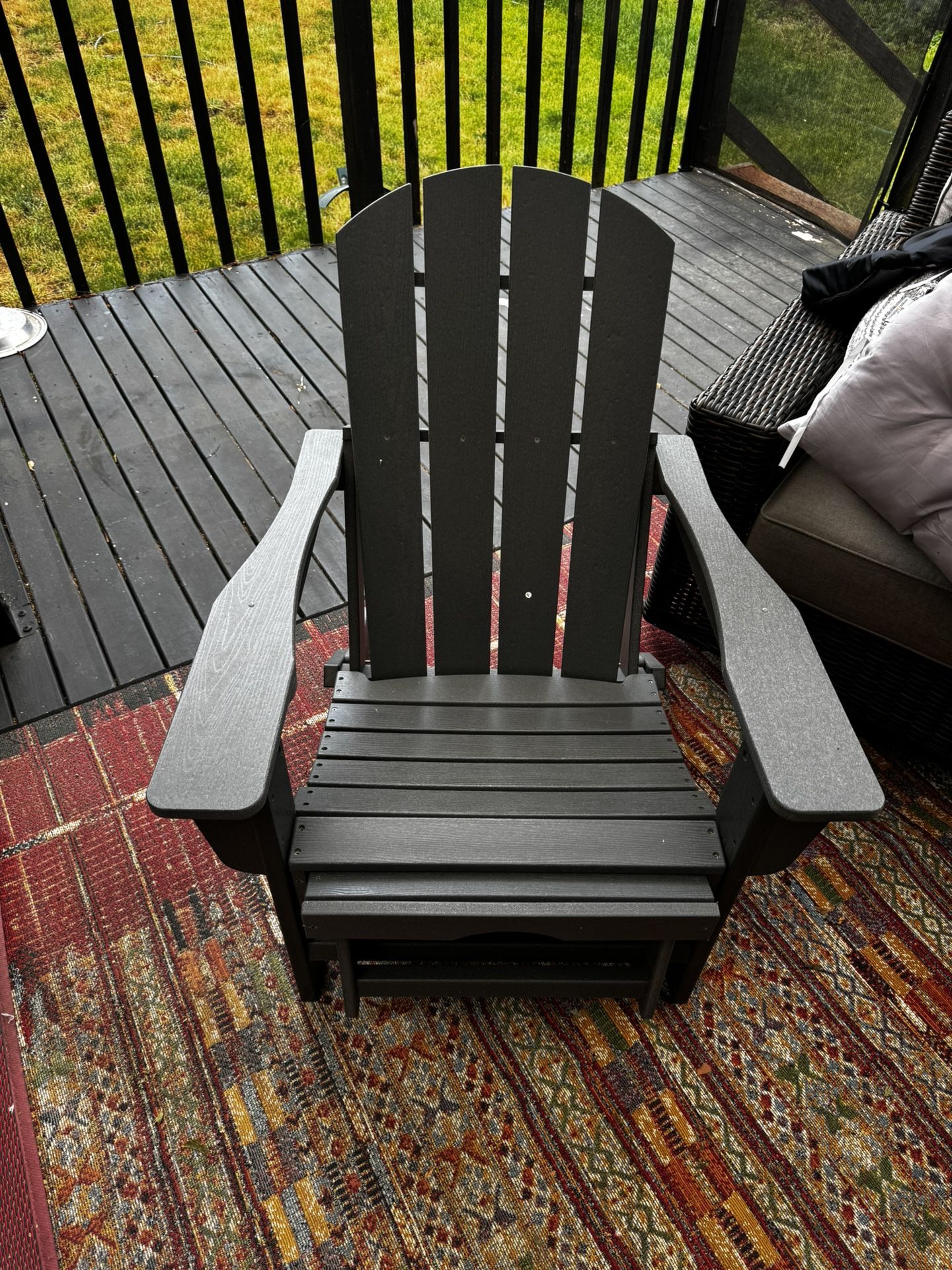 Adirondack Chair With Retractable Ottoman