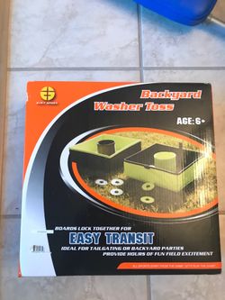 Backyard washer toss.