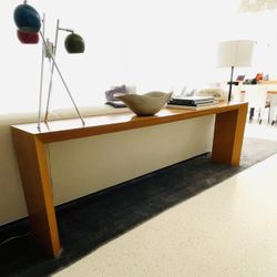 Mid Century Modern White Oak Console Beveled Edges Gorgeous 