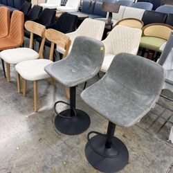 Set of 2,Adjustable Bar Stools, Swivel Bar Height Chairs Barstools