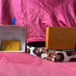 LV Monogram Leopard Print Initiales Belt