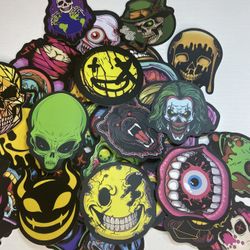 50 Scary Ghost face Skull Stickers Random Assorted