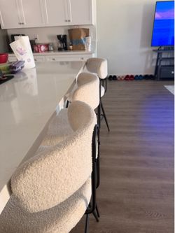 White cloth barstools for 40 bucks