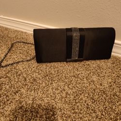 Brand New Jessica McClintock Satin with Rhinestone Chain Clutch Purse