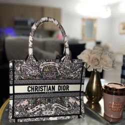 Small Embroidered Tote Bag Top Handle 