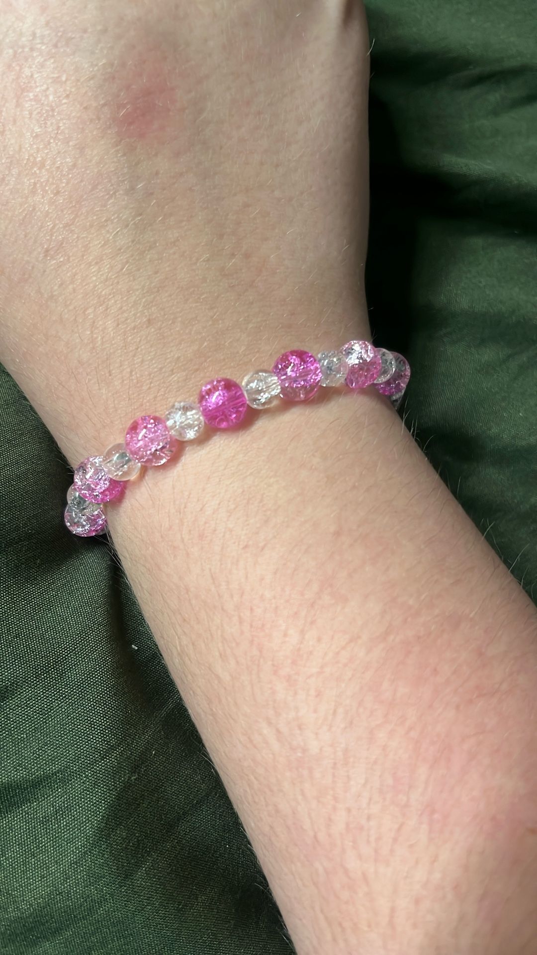 Pink and clear bracelet