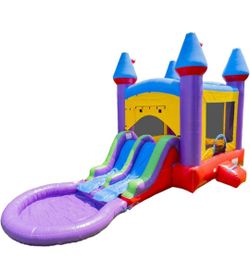 Inflatable Bounce House with Water Slide and Pool
