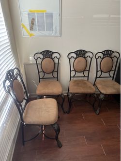 Iron and suede chairs I always