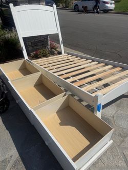 Twin bed frame with storage